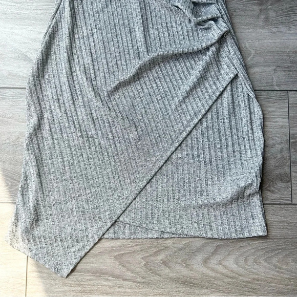 Papaya Metallic Glitter  Knitted Ribbed Midi Straps Dress Made in USA - Picture 7 of 14